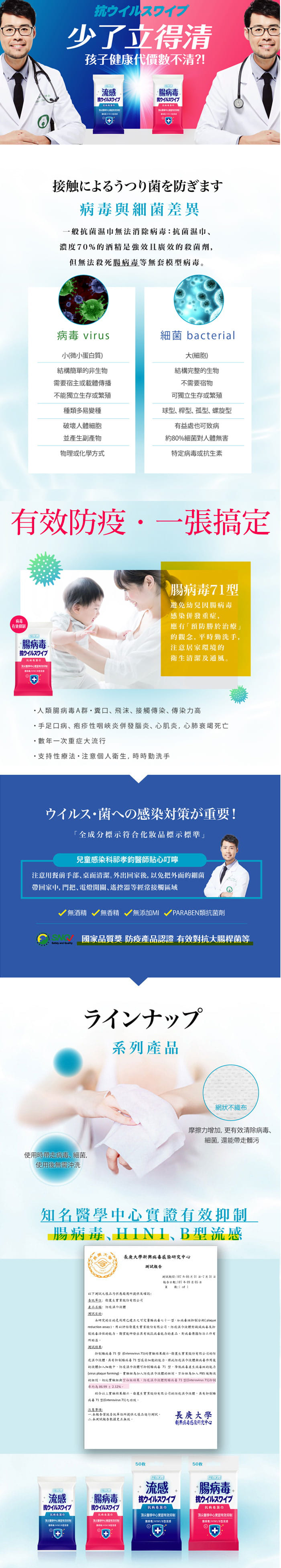 無酒精 濕紙巾 立得清 抗病毒 濕紙巾 立得清 抗病毒