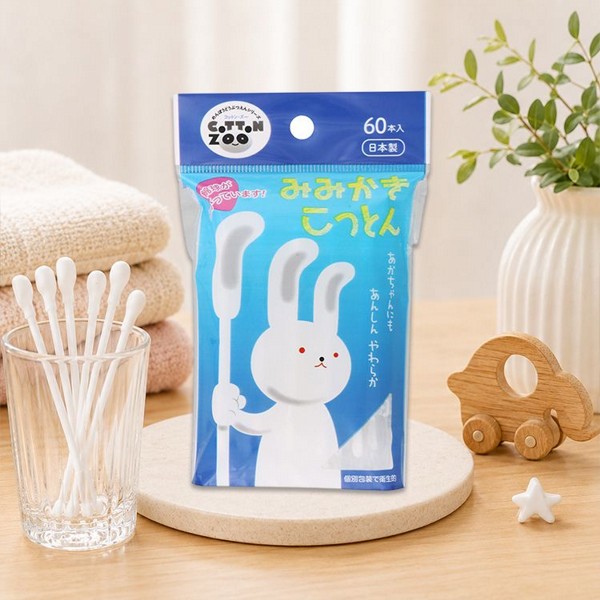 COTTON ZOO~2way耳勺式掏耳棉棒(60支入) COTTON ZOO~2way耳勺式掏耳棉棒(60支入)