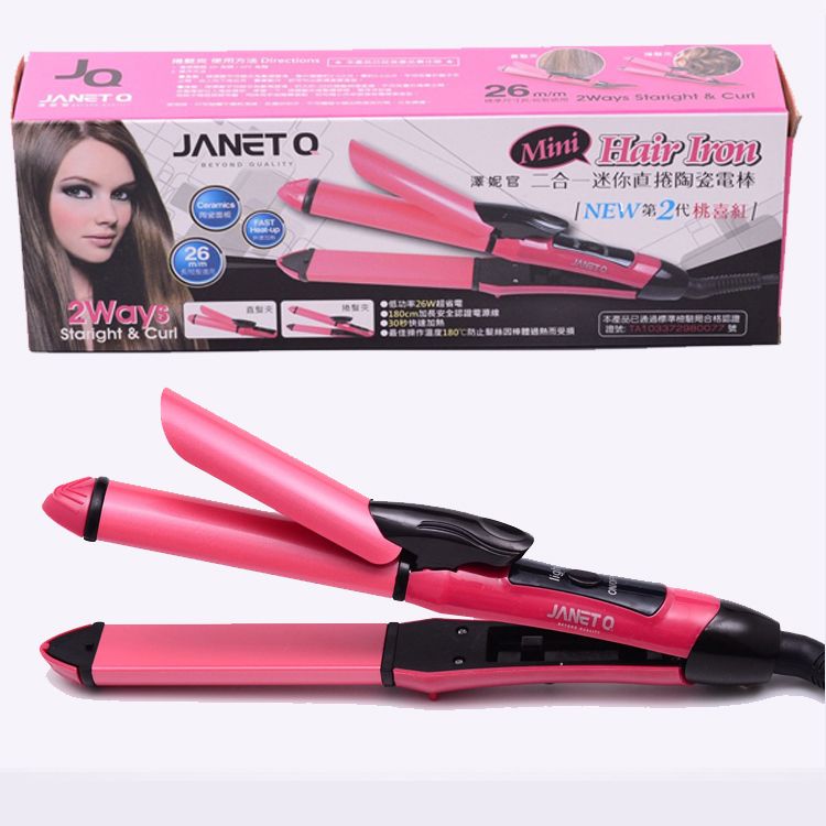 JANET Q 澤妮官~二合一迷你直捲陶瓷電棒(2代)桃喜紅(1支入) 直髮/捲髮 JANET Q 澤妮官~二合一迷你直捲陶瓷電棒(2代)桃喜紅(1支入) 直髮/捲髮