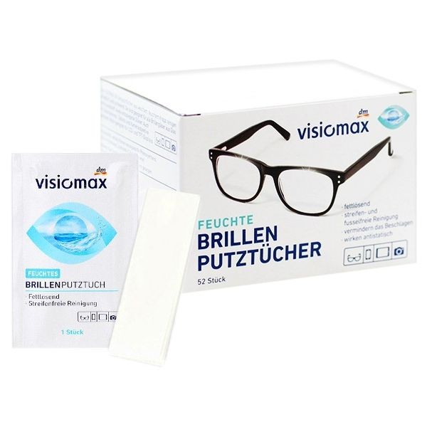 德國DM~Visiomax一次性眼鏡清潔濕巾(52片入)