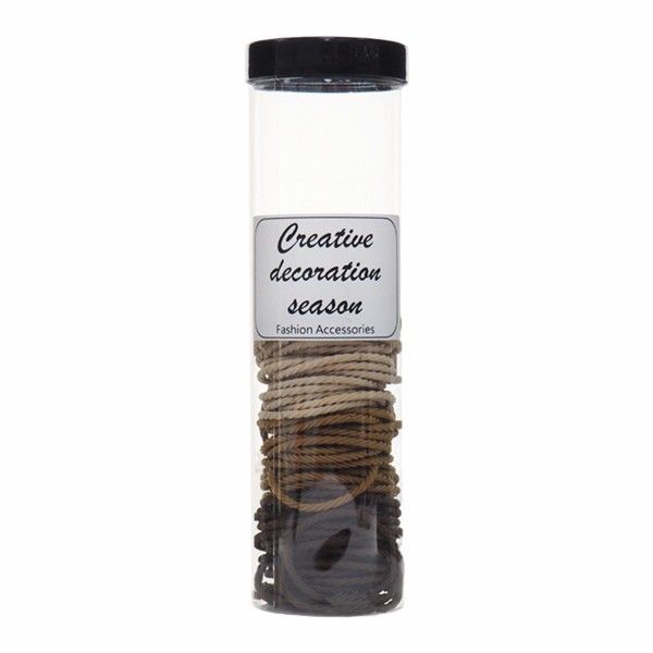 優惠款 韓版螺紋髮圈(三色大地咖)桶裝(約95~100條) NG品 優惠款 韓版螺紋髮圈(三色大地咖)桶裝(約95~100條) NG品