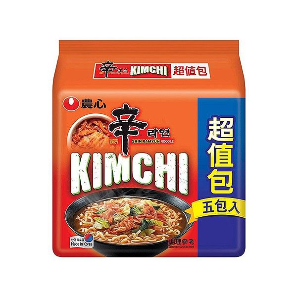 韓國 農心~辛辣白菜風味拉麵(5入超值包) 韓國 農心~辛辣白菜風味拉麵(5入超值包)