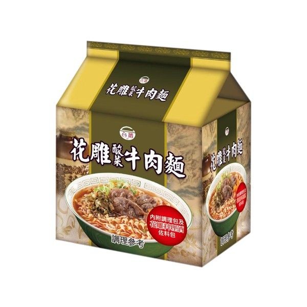 台灣菸酒~花雕酸菜牛肉麵(200gx3包／袋裝)
