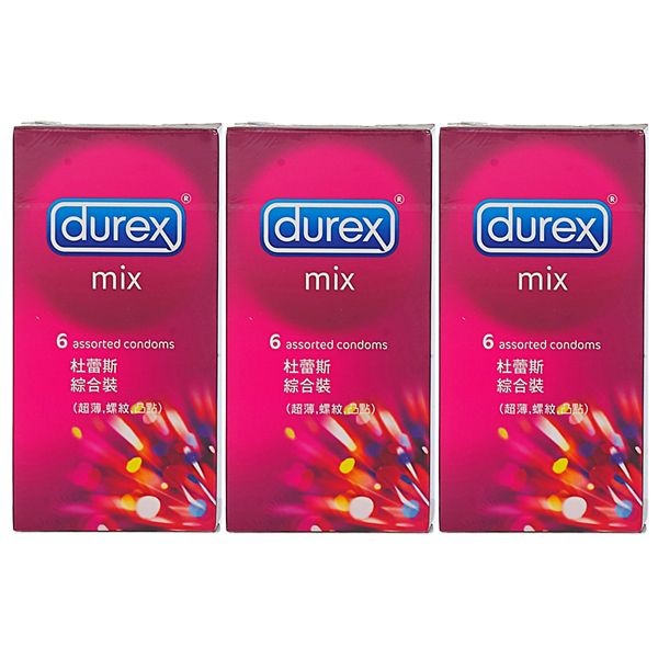 Durex 杜蕾斯~綜合裝衛生套(6入) x3盒保險套  組合款 保險套