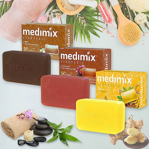 印度MEDIMIX~綠寶石皇室藥草浴美肌皂(125g) 薑黃／藏紅花／岩蘭草 款式可選