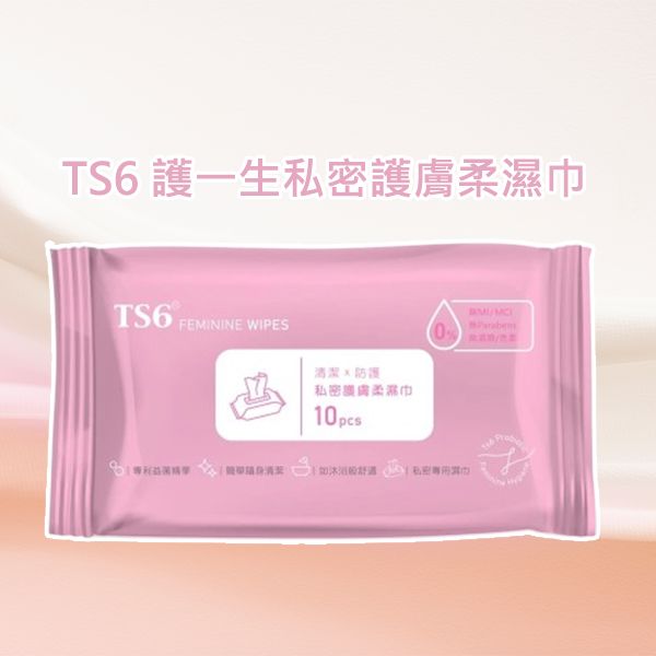 TS6~護一生私密護膚柔濕巾(10張/包)  私密肌膚專用 TS6~護一生私密護膚柔濕巾(10張/包)  私密肌膚專用