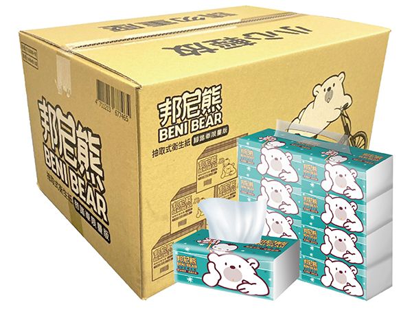 Beni Bear 邦尼熊~抽取式衛生紙(腳踏車版)130抽x8包x10袋 ※限宅配/無貨到付款 Beni Bear 邦尼熊~抽取式衛生紙(腳踏車版)130抽x8包x10袋 ※限宅配/無貨到付款