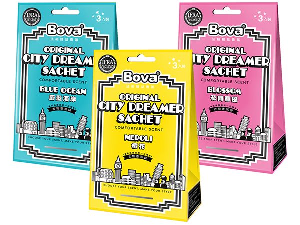 法柏 Bova~城市夢想家衣物香氛包(3入袋) 款式可選 法柏 Bova~城市夢想家衣物香氛包(3入袋) 款式可選