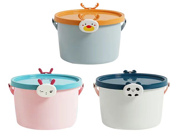 兒童卡通手提玩具收納桶(小號)1入 款式可選 兒童卡通手提玩具收納桶(小號)1入 款式可選