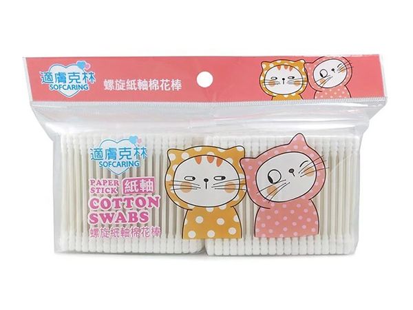 適膚克林~螺旋紙軸棉花棒400支(opp袋) 適膚克林~螺旋紙軸棉花棒400支(opp袋)