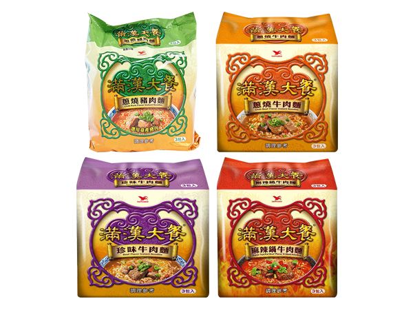 滿漢大餐~蔥燒豬肉麵/蔥燒牛肉麵/珍味牛肉麵/麻辣鍋牛肉麵(3入袋裝) 款式可選 滿漢大餐~蔥燒豬肉麵/蔥燒牛肉麵/珍味牛肉麵/麻辣鍋牛肉麵(3入袋裝) 款式可選