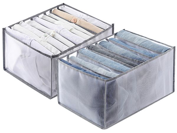 衣褲分隔收納袋(1入) 7格灰(牛仔褲)/9格灰(T恤) 款式可選 衣褲分隔收納袋(1入) 7格灰(牛仔褲)/9格灰(T恤) 款式可選
