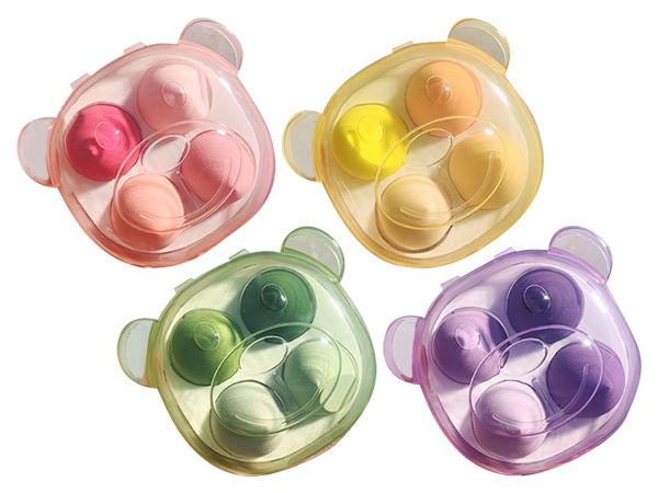 小熊盒裝水滴型美妝蛋(4入套組) 款式可選 粉撲 小熊盒裝水滴型美妝蛋(4入套組) 款式可選 粉撲