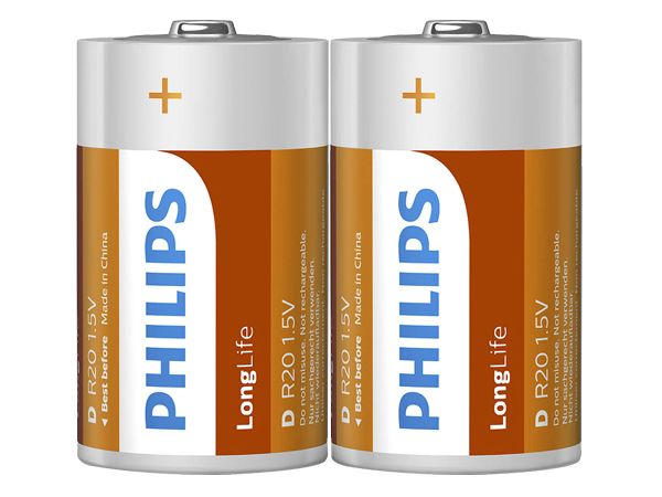 PHILIPS 飛利浦~Long Life碳鋅1號電池(2入) PHILIPS 飛利浦~Long Life碳鋅1號電池(2入)