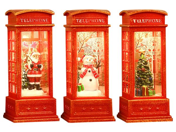 聖誕節LED電話亭造型擺飾(1入) 款式可選 聖誕節LED電話亭造型擺飾(1入) 款式可選