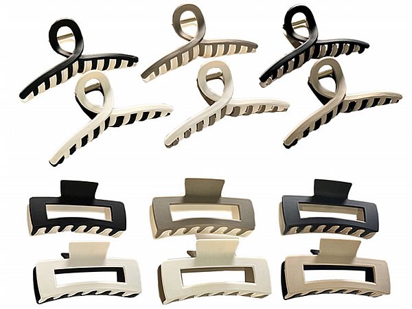 雙色霧面質感抓夾(1入) 交叉/方形 款式可選 雙色霧面質感抓夾(1入) 交叉/方形 款式可選