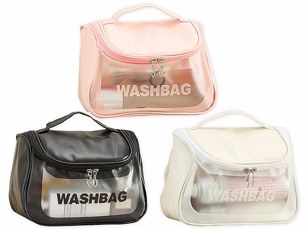 大容量PU磨砂手提防水洗漱收納包(1入) 款式可選 大容量PU磨砂手提防水洗漱收納包(1入) 款式可選