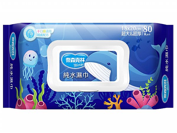 奈森克林~純水濕巾(超大&超厚)手口臉適用(掀蓋80抽) 奈森克林~純水濕巾(超大&超厚)手口臉適用(掀蓋80抽)