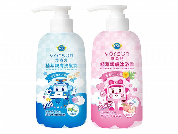 Yorsun 悠森兒~Poli波力植萃親膚 棉花香洗髮露/蜜桃香沐浴露(500ml) 款式可選 Yorsun 悠森兒~Poli波力植萃親膚 棉花香洗髮露/蜜桃香沐浴露(500ml) 款式可選
