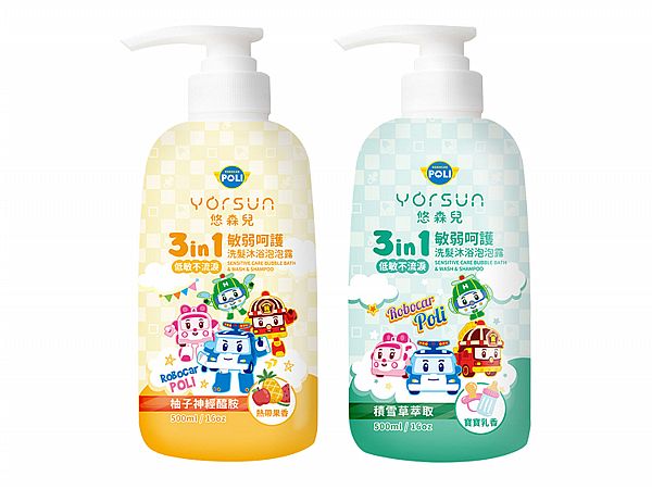Yorsun 悠森兒~Poli波力敏弱呵護3in1洗髮沐浴泡泡露(500ml) 款式可選 Yorsun 悠森兒~Poli波力敏弱呵護3in1洗髮沐浴泡泡露(500ml) 款式可選