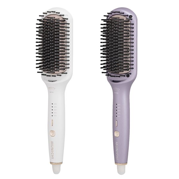 沐尼黑 MUNICHI~(MMC-QQ2)ION負離子溫控直髮梳(1入)款式可選(珠光紫/珠光白) 沐尼黑 MUNICHI~(MMC-QQ2)ION負離子溫控直髮梳(1入)款式可選(珠光紫/珠光白)