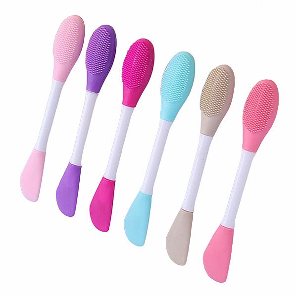 兩用雙頭矽膠洗臉刷/面膜刷(1入) 款式隨機出貨 兩用雙頭矽膠洗臉刷/面膜刷(1入) 款式隨機出貨