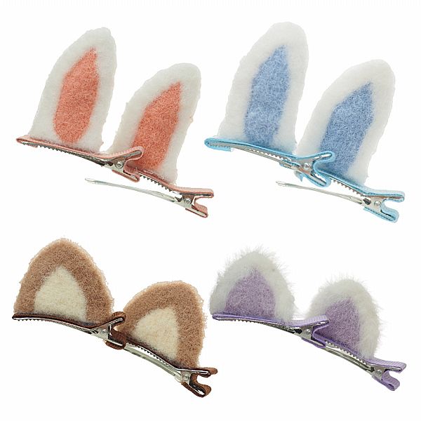 俏皮立體可愛動物耳朵髮夾(1對入) 款式可選 俏皮立體可愛動物耳朵髮夾(1對入) 款式可選