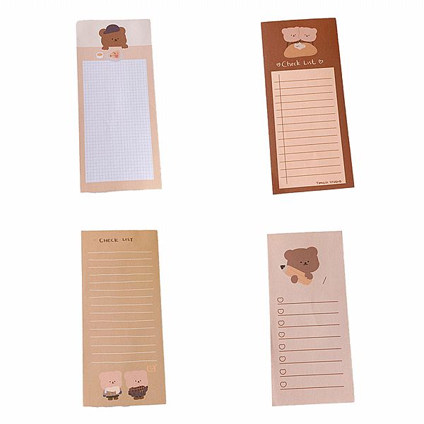 韓版小熊長型便條紙(50 張/袋) 款式可選 韓版小熊長型便條紙(50 張/袋) 款式可選