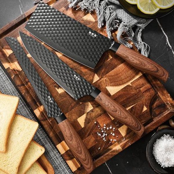 樂美雅~黑傑克廚房刀具三件組(中式切刀+主廚刀+麵包刀)1組入 樂美雅~黑傑克廚房刀具三件組(中式切刀+主廚刀+麵包刀)1組入