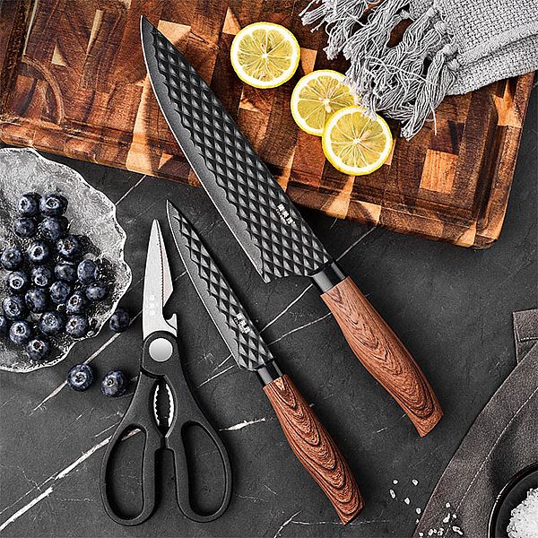 樂美雅~黑傑克廚房刀具三件組(主廚刀+萬用刀+剪刀)1組入 樂美雅~黑傑克廚房刀具三件組(主廚刀+萬用刀+剪刀)1組入