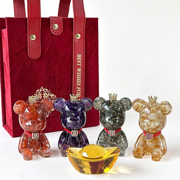 Dawn Fashion 彤恩時尚~恭喜發財水晶熊禮盒(恭喜發財燈座禮盒+提袋)1組入 Dawn Fashion 彤恩時尚~恭喜發財水晶熊禮盒(恭喜發財燈座禮盒+提袋)1組入