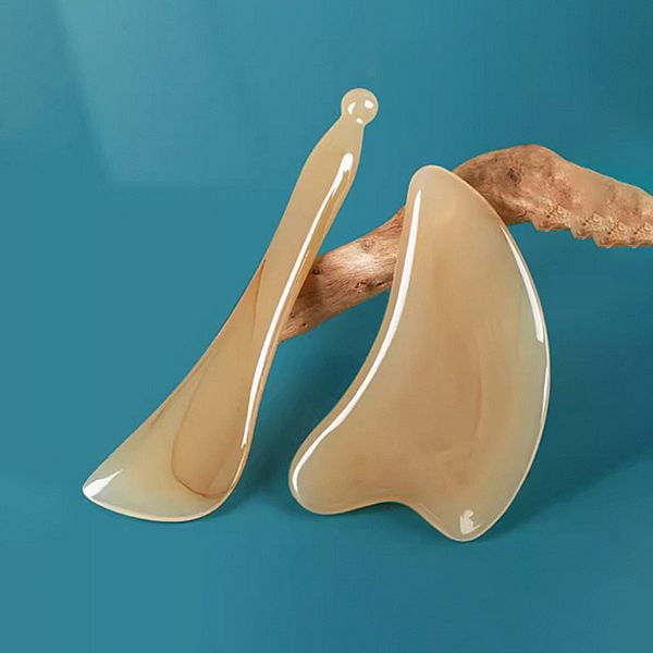 仿牛角臉部按摩工具套組(刮痧板+撥筋棒)1組入 仿牛角臉部按摩工具套組(刮痧板+撥筋棒)1組入