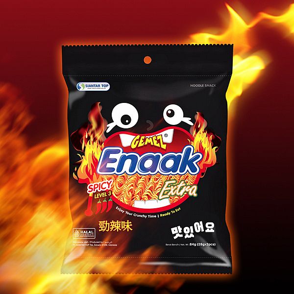 ENAAK~韓式小雞麵(勁辣味)增量袋裝28gx3包 ENAAK~韓式小雞麵(勁辣味)增量袋裝28gx3包