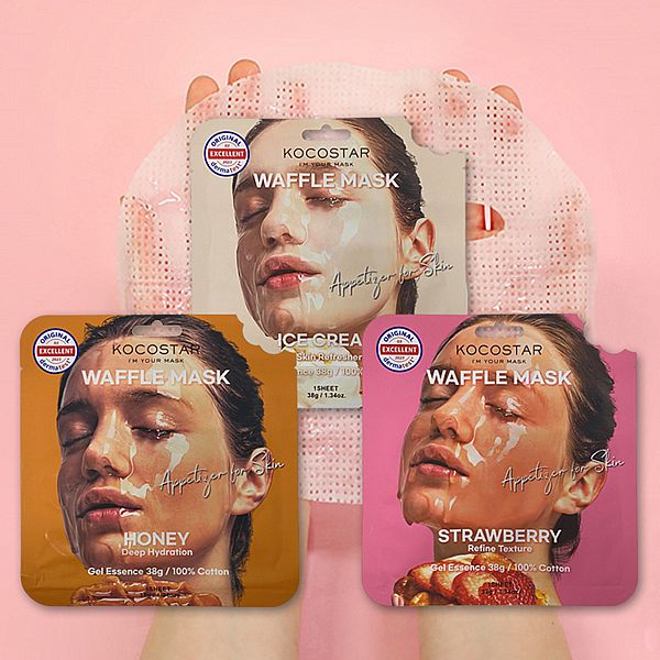 韓國 KOCOSTAR 可可星~鬆餅格精華液面膜(38g) 款式可選 韓國 KOCOSTAR 可可星~鬆餅格精華液面膜(38g) 款式可選