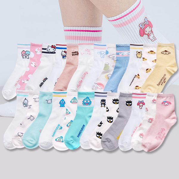 ONEDER 旺達棉品~三麗鷗系列少女襪 條紋款/黑條紋款/點點款(1雙入) 款式可選 ONEDER 旺達棉品~三麗鷗系列少女襪 條紋款/黑條紋款/點點款(1雙入) 款式可選