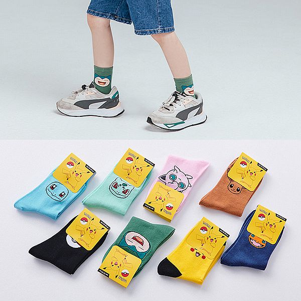 ONEDER 旺達棉品~寶可夢系列1/2童襪(1雙入) 款式可選 ONEDER 旺達棉品~寶可夢系列1/2童襪(1雙入) 款式可選