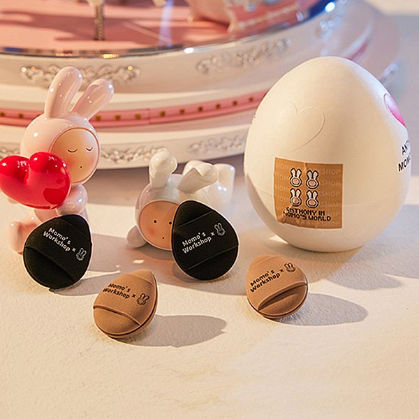 momo's wokshop 毛吉吉x安東尼不二兔~TATAMI粉撲(Mini款)4入 momo's wokshop 毛吉吉x安東尼不二兔~TATAMI粉撲(Mini款)4入