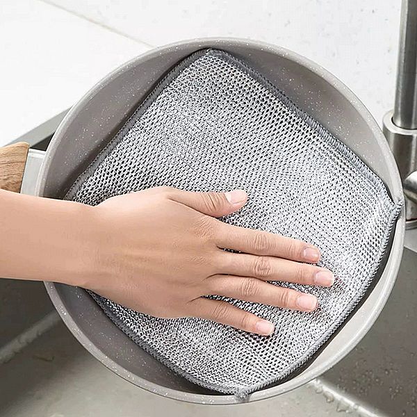 不沾油鋼絲洗碗抹布(雙層)1入 不沾油鋼絲洗碗抹布(雙層)1入