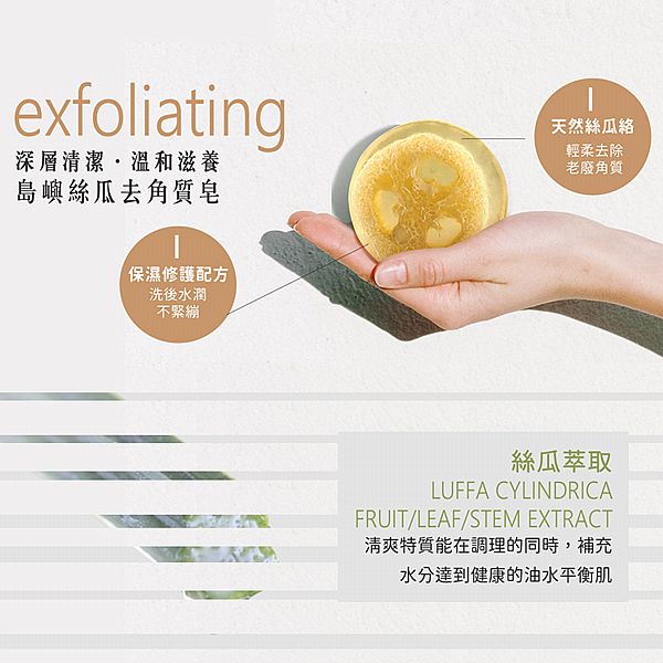 廣源良~島嶼絲瓜去角質皂(100g±5g) 身體去角質 廣源良~島嶼絲瓜去角質皂(100g±5g) 身體去角質