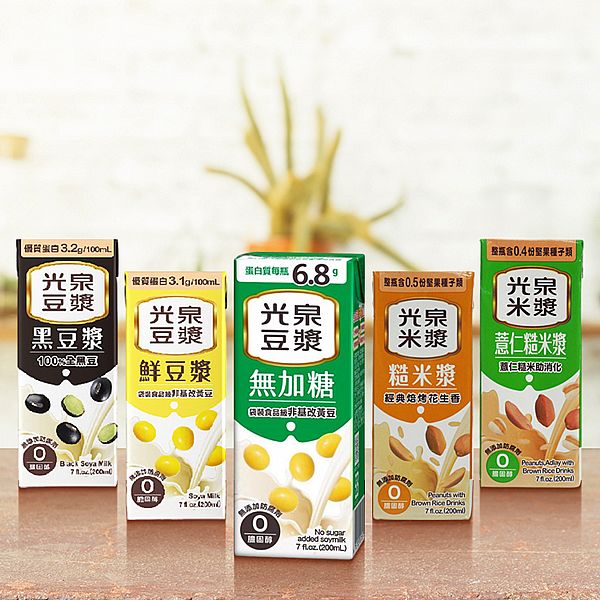 光泉~黑豆漿/鮮豆漿/糙米漿/薏仁糙米漿/無糖豆漿(200ml) 款式可選 光泉~黑豆漿/鮮豆漿/糙米漿/薏仁糙米漿/無糖豆漿(200ml) 款式可選