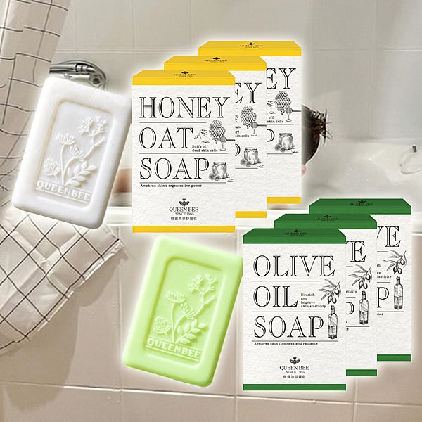 蜂王~蜂蜜燕麥舒緩/橄欖油滋養皂(100gx3入) 款式可選 蜂王~蜂蜜燕麥舒緩/橄欖油滋養皂(100gx3入) 款式可選