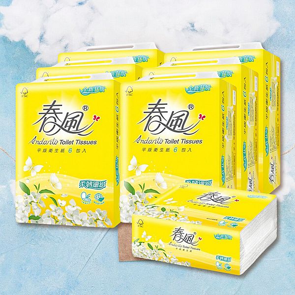 春風~平版衛生紙(300張x6包x6串/箱) 春風~平版衛生紙(300張x6包x6串/箱)