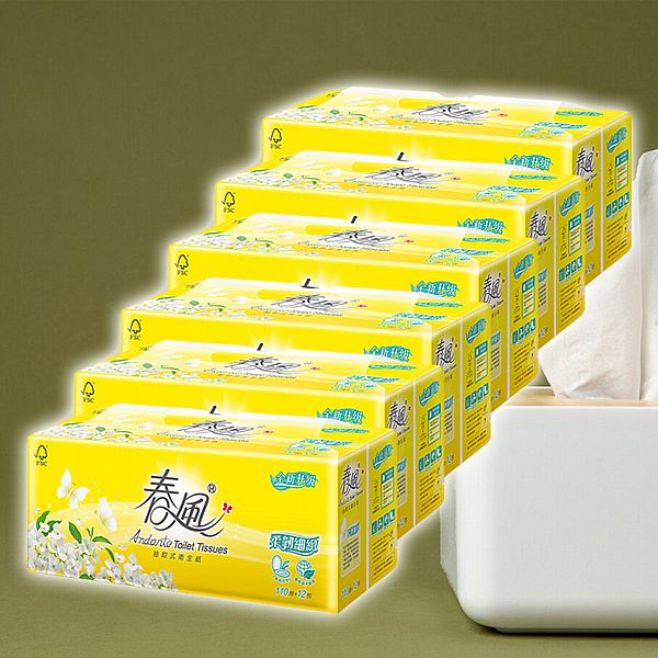 春風~柔韌細緻抽取式衛生紙(110抽x12包x6串/箱) 春風~柔韌細緻抽取式衛生紙(110抽x12包x6串/箱)