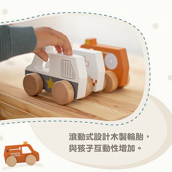 比利時 Tryco~木質小車(警察車)1入 比利時 Tryco~木質小車(警察車)1入