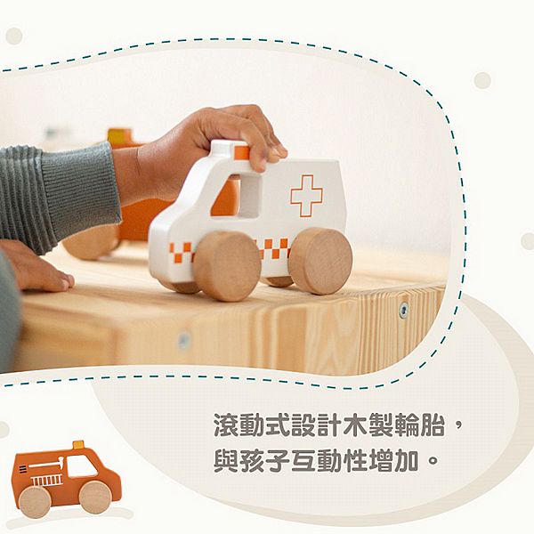 比利時 Tryco~木質小車(救護車)1入 比利時 Tryco~木質小車(救護車)1入