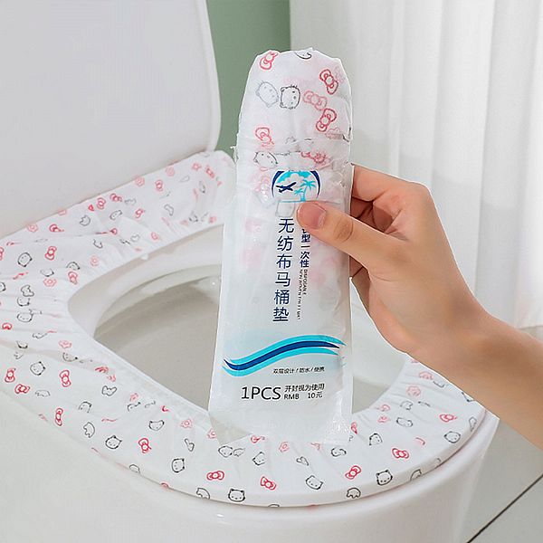 一次性無紡布加厚雙層馬桶套(印花)1入 一次性無紡布加厚雙層馬桶套(印花)1入