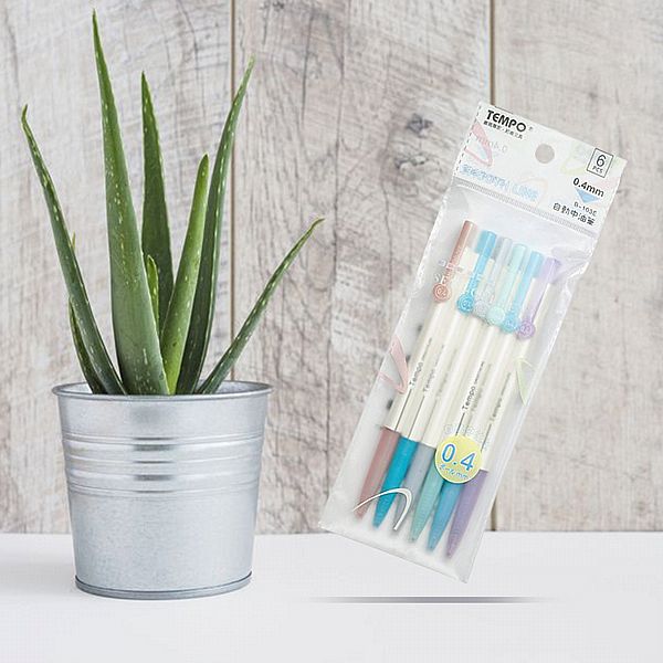 Tempo 節奏~0.4極細中油筆六色包(B-103E-6)1組入 Tempo 節奏~0.4極細中油筆六色包(B-103E-6)1組入
