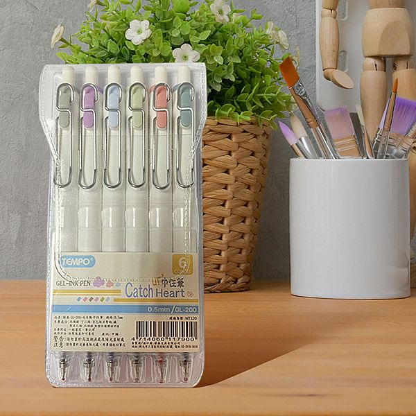 Tempo 節奏~0.5筆夾中性筆六色包(GL-200-6)1組入 Tempo 節奏~0.5筆夾中性筆六色包(GL-200-6)1組入