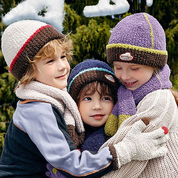 Kocotree~糯糯絨保暖拚色毛帽(兒童款)1件入 款式可選 Kocotree~糯糯絨保暖拚色毛帽(兒童款)1件入 款式可選