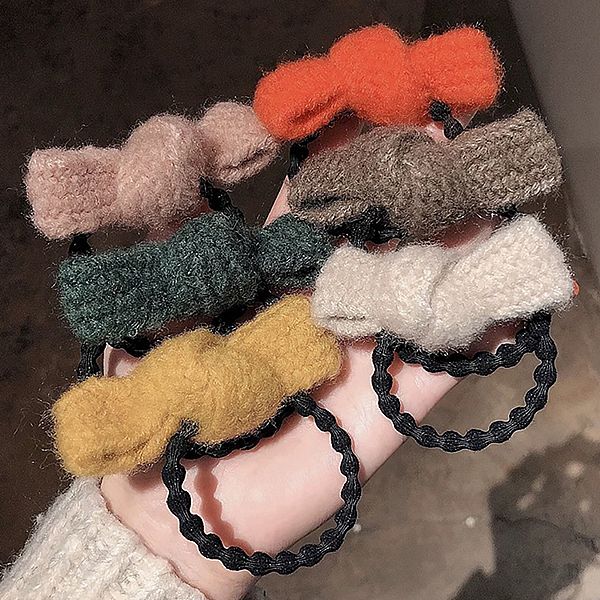 簡約毛線蝴蝶結髮繩/彈力髮圈(1入) 款式可選 簡約毛線蝴蝶結髮繩/彈力髮圈(1入) 款式可選